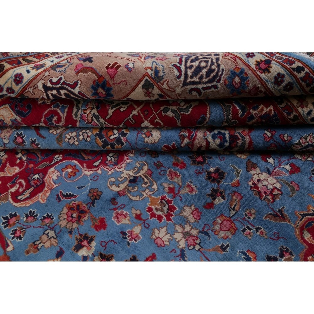 Mashad Floral Hand-Knotted Wool Persian Oriental Area Rug - 12'2" x 9'6"