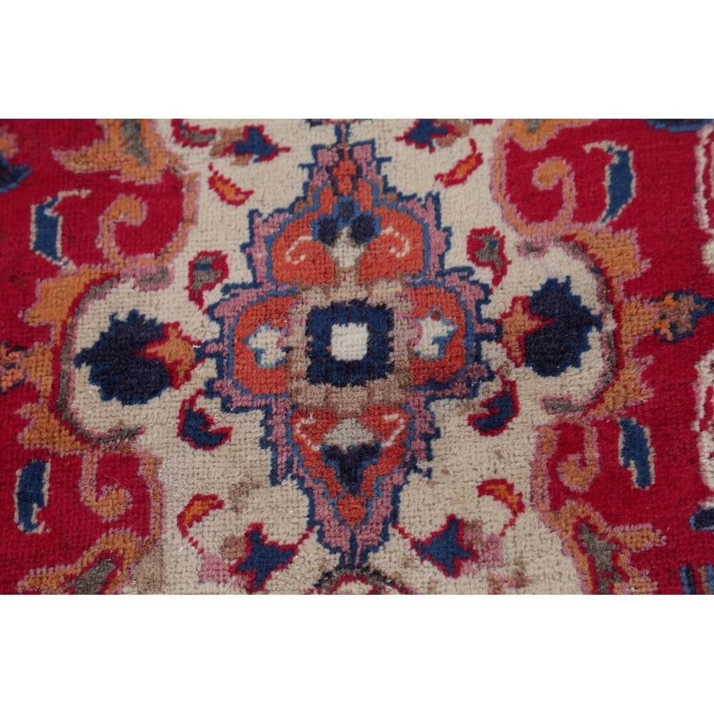 Mashad Floral Hand-Knotted Wool Persian Oriental Area Rug - 12'2" x 9'6"