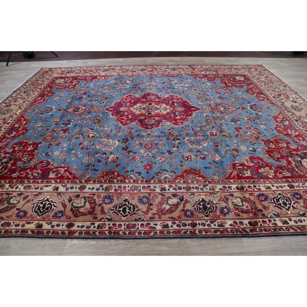 Mashad Floral Hand-Knotted Wool Persian Oriental Area Rug - 12'2" x 9'6"