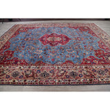Mashad Floral Hand-Knotted Wool Persian Oriental Area Rug - 12'2" x 9'6"