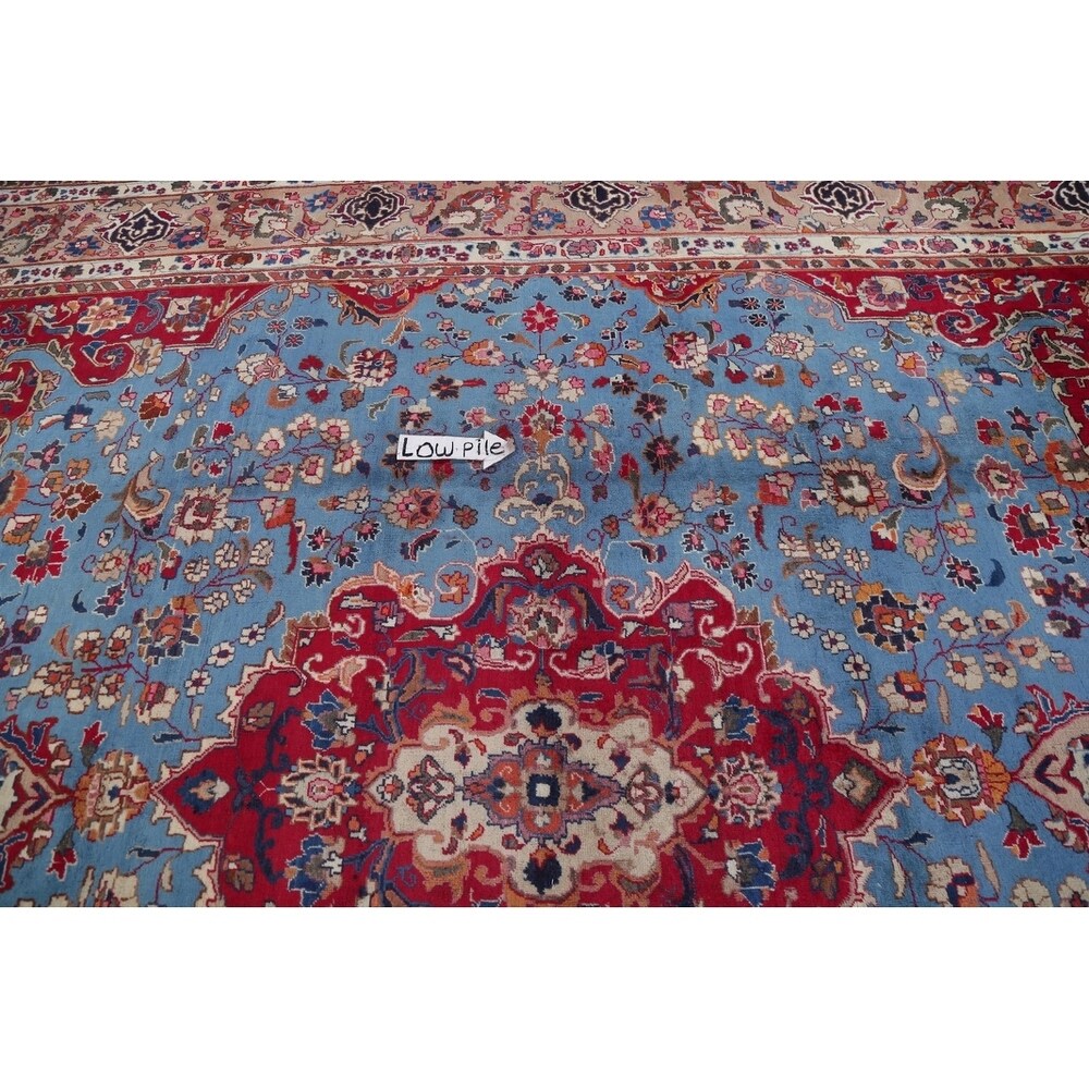 Mashad Floral Hand-Knotted Wool Persian Oriental Area Rug - 12'2" x 9'6"