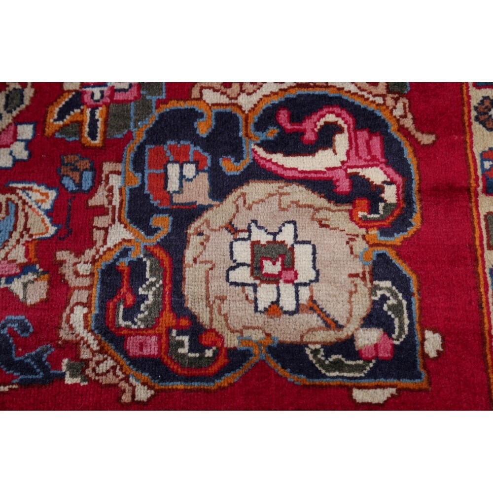 Mashad Floral Hand-Knotted Wool Persian Oriental Area Rug - 12'2" x 9'6"
