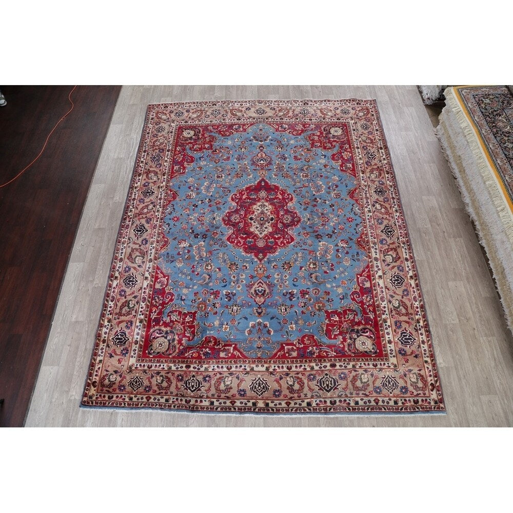 Mashad Floral Hand-Knotted Wool Persian Oriental Area Rug - 12'2" x 9'6"