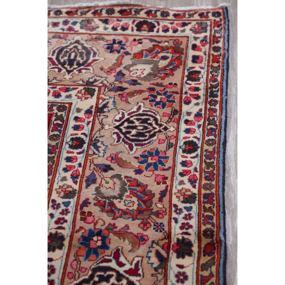 Mashad Floral Hand-Knotted Wool Persian Oriental Area Rug - 12'2" x 9'6"