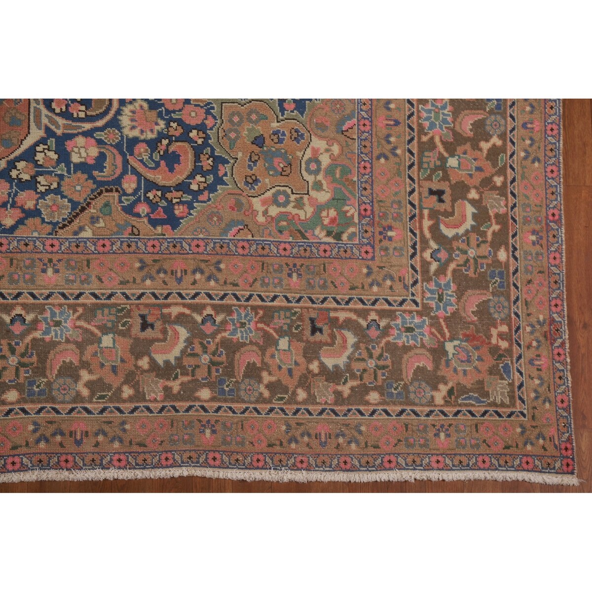 Mashad Persian Vintage Area Rug Handmade Wool Carpet - 9'6" x 12'8"