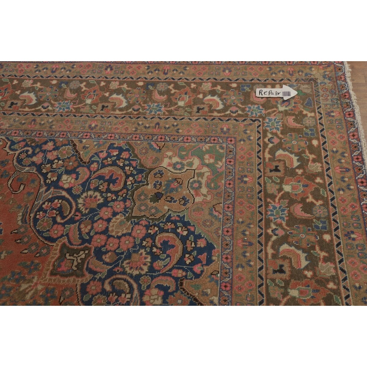 Mashad Persian Vintage Area Rug Handmade Wool Carpet - 9'6" x 12'8"