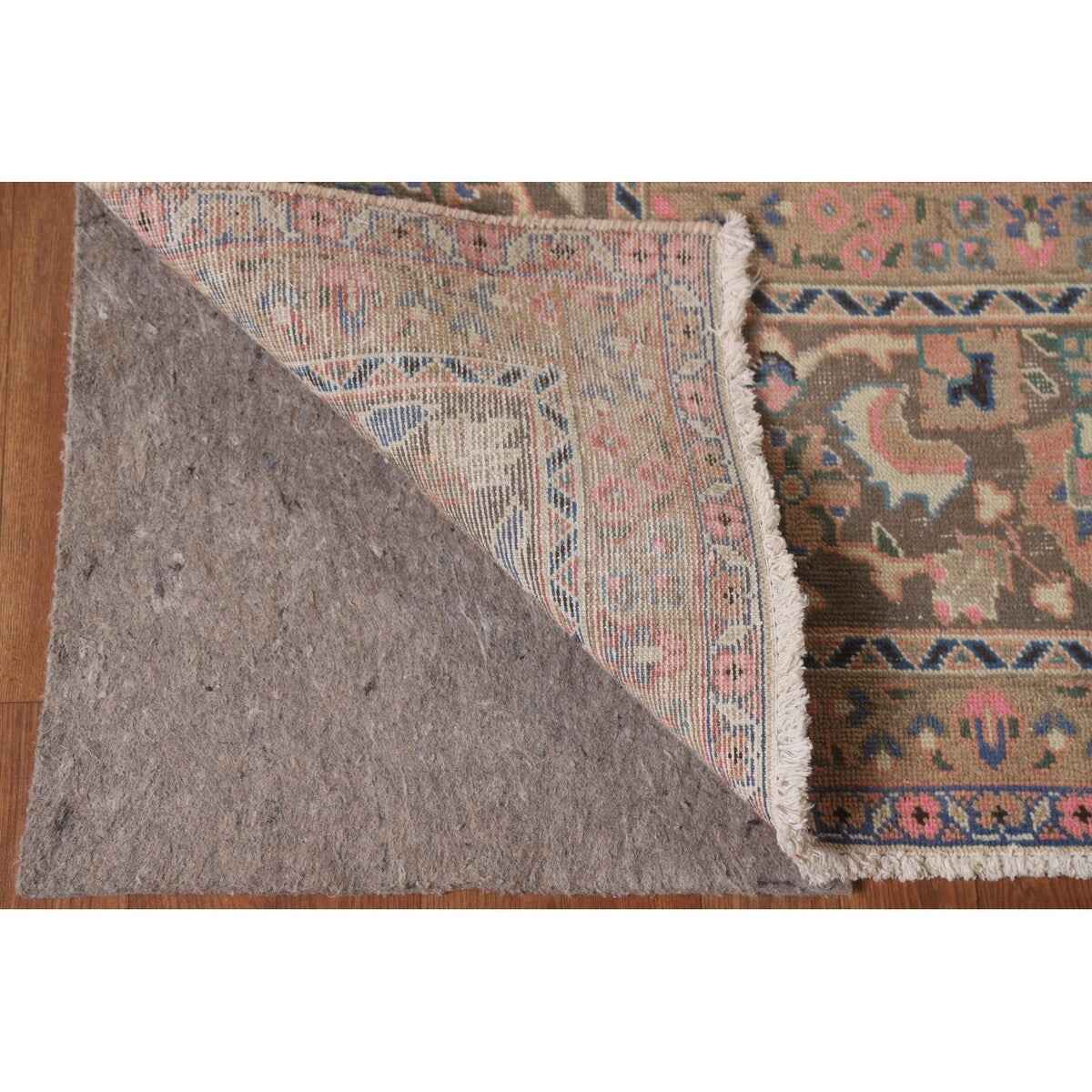Mashad Persian Vintage Area Rug Handmade Wool Carpet - 9'6" x 12'8"