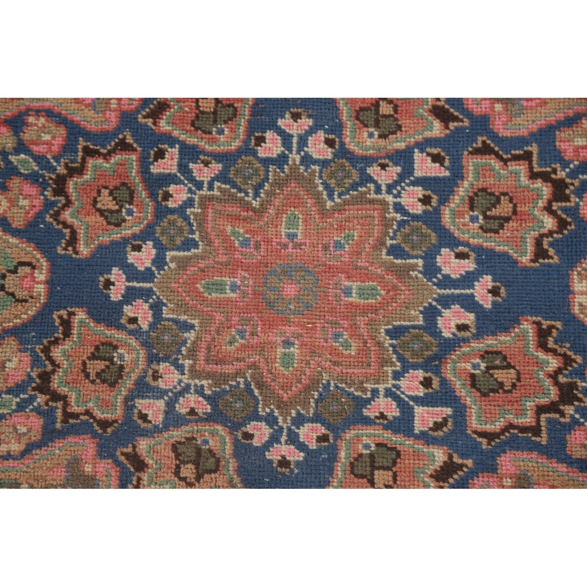 Mashad Persian Vintage Area Rug Handmade Wool Carpet - 9'6" x 12'8"