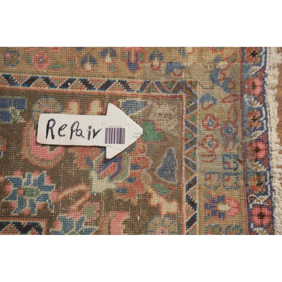 Mashad Persian Vintage Area Rug Handmade Wool Carpet - 9'6" x 12'8"