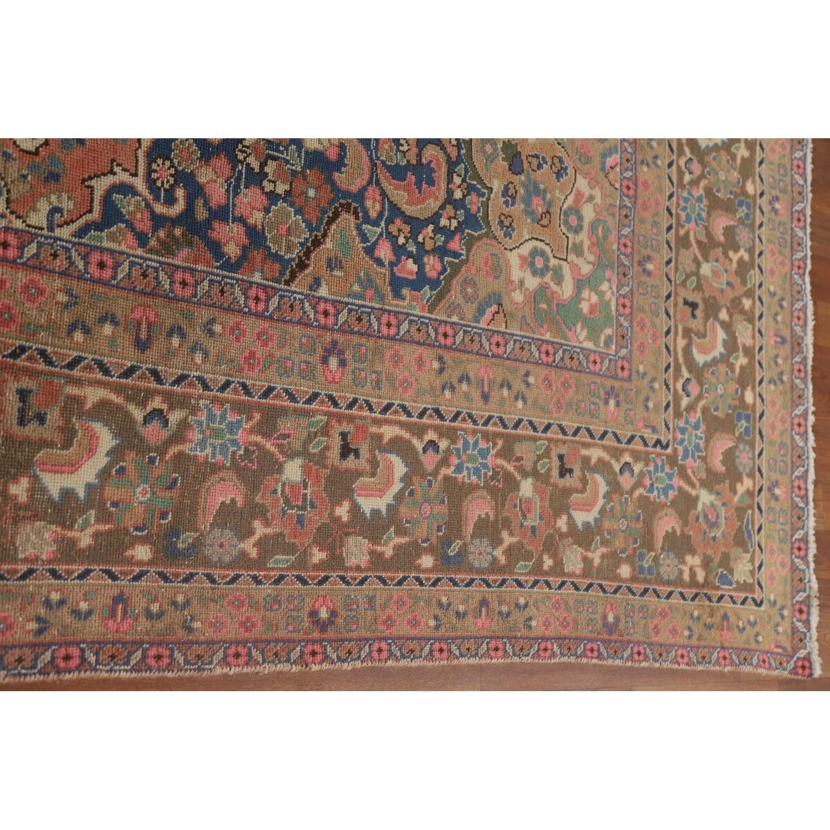 Mashad Persian Vintage Area Rug Handmade Wool Carpet - 9'6" x 12'8"