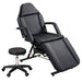 Massage Salon Tattoo Chair with Two Trays Esthetician Bed with Hydraulic Stool,Multi-Purpose 3-Section Facial Bed Table