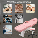 Massage Salon Tattoo Chair,2 Trays Esthetician Bed,Hydraulic Stool,3-Section Facial Table,Adjustable Barber Spa Beauty Equipment