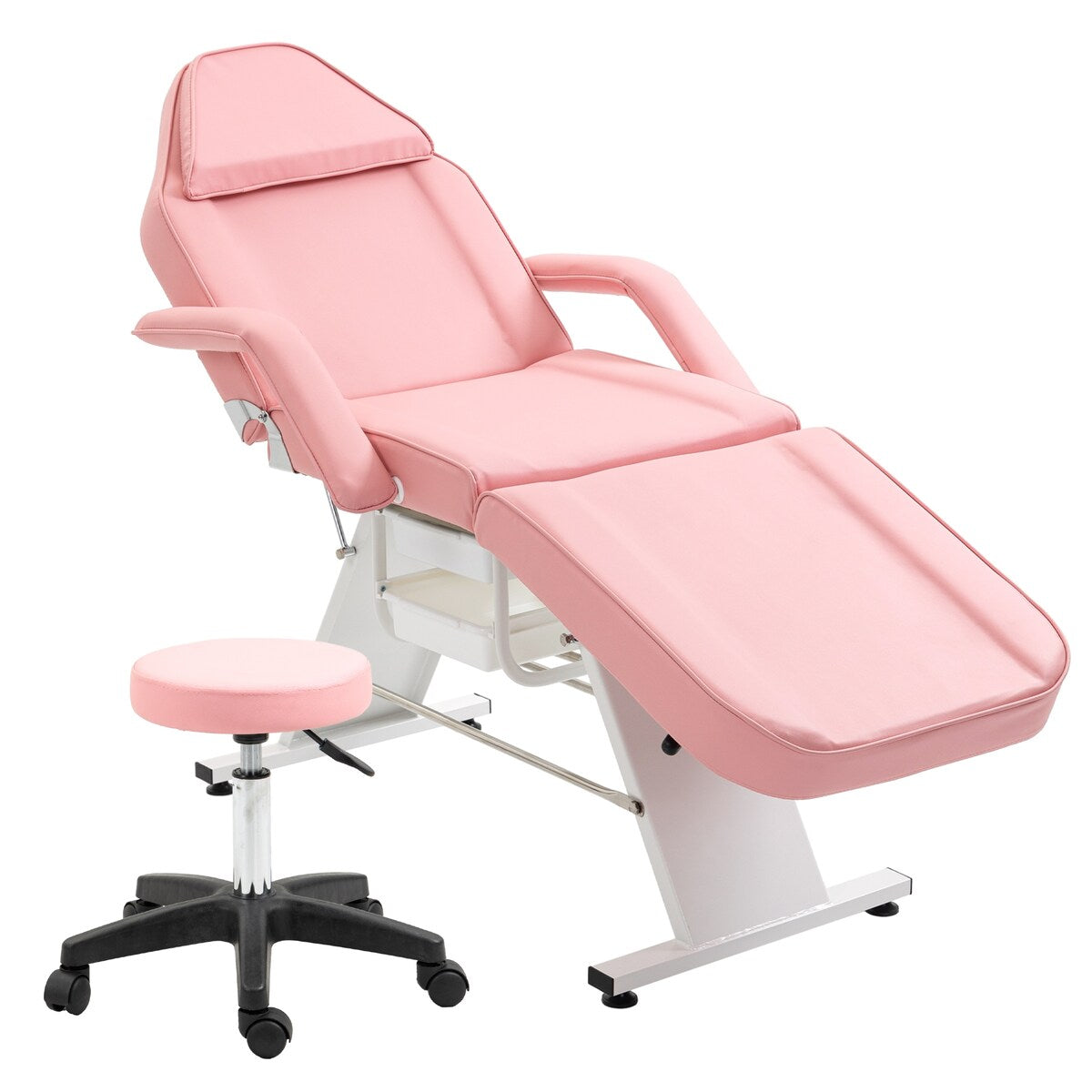 Massage Salon Tattoo Chair,2 Trays Esthetician Bed,Hydraulic Stool,3-Section Facial Table,Adjustable Barber Spa Beauty Equipment