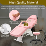 Massage Salon Tattoo Chair,2 Trays Esthetician Bed,Hydraulic Stool,3-Section Facial Table,Adjustable Barber Spa Beauty Equipment