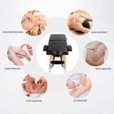 Massage Table, Portable Massage Bed, PU Leather SPA Bed, Height Adjustable Professional Salon Facial Bed with Carry Case