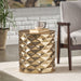 Massie Modern Glam Handcrafted Diamond Pattern Aluminum Side Table by Christopher Knight Home - 17.25" L x 17.25" W x 18.50" H
