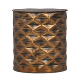 Massie Modern Glam Handcrafted Diamond Pattern Aluminum Side Table by Christopher Knight Home - 17.25" L x 17.25" W x 18.50" H