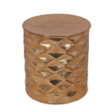 Massie Modern Glam Handcrafted Diamond Pattern Aluminum Side Table by Christopher Knight Home - 17.25" L x 17.25" W x 18.50" H