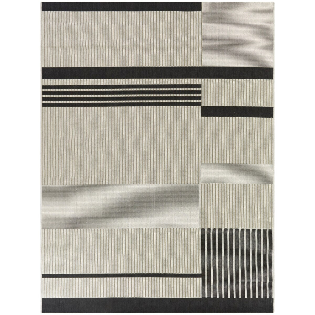 Massimo Modern Plaid Stripe Indoor/Outdoor Area Rug