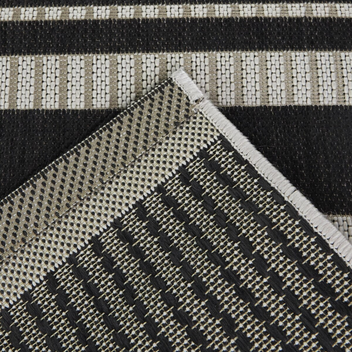 Massimo Modern Plaid Stripe Indoor/Outdoor Area Rug