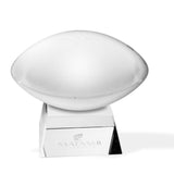 Matashi Home Decorative Tabletop Showpiece Crystal Paperweight with Etched Football Ornament and Trapezoid Base