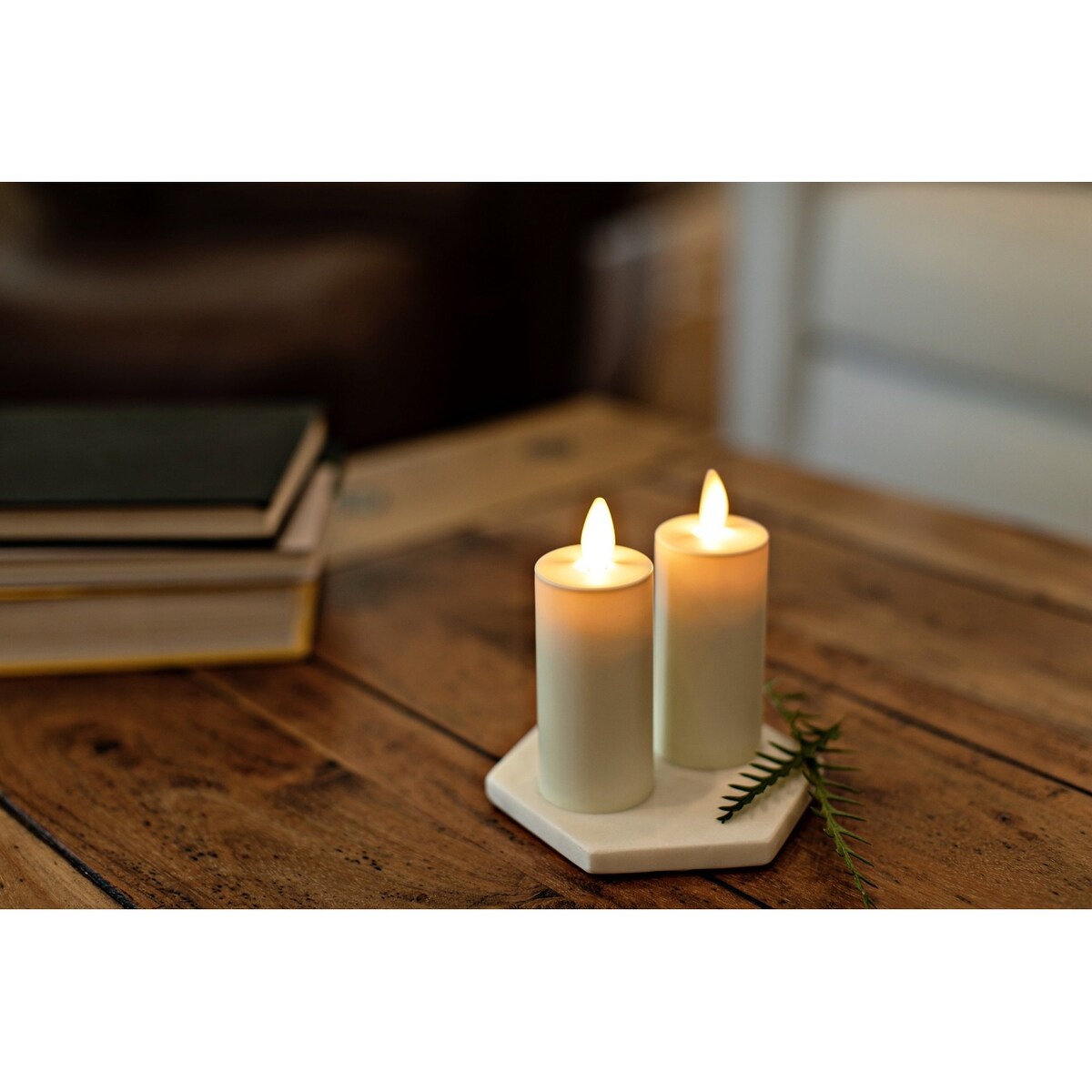 Ivory Flameless Candle Votive - Flat Top Unscented - 1.5" x 4.2" by Matchless Candle Co.