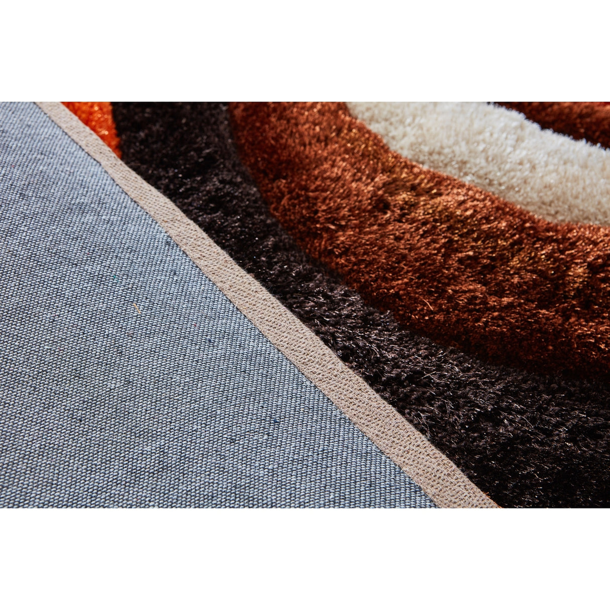 Mateos Collection Geometric Orange/Brown Area Rug