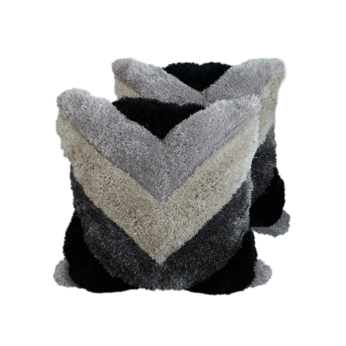 Mateos Shag Collection Geometric Shag Pillow, 20 x 20