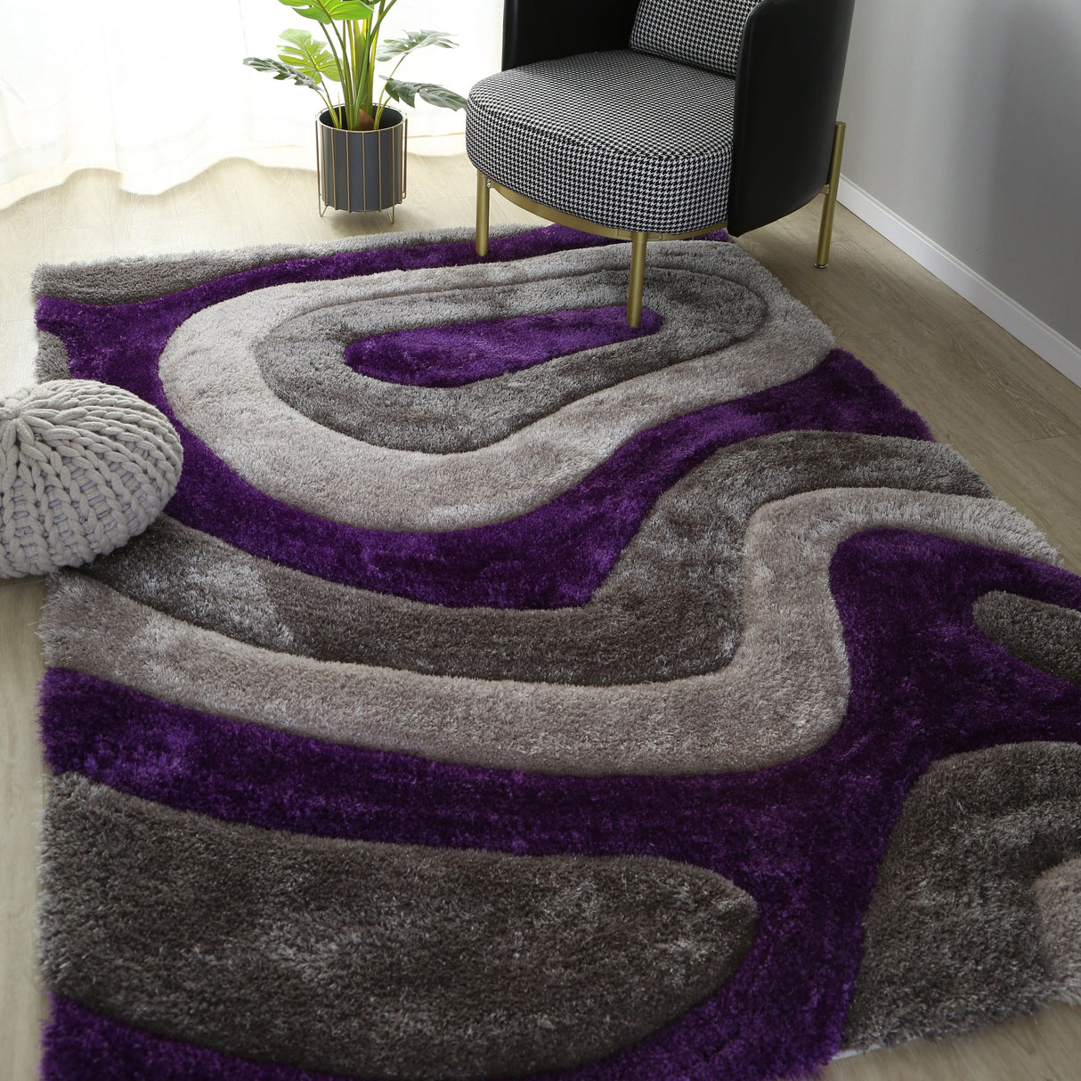 Mateos Shag Contemporary Designed Area Rug