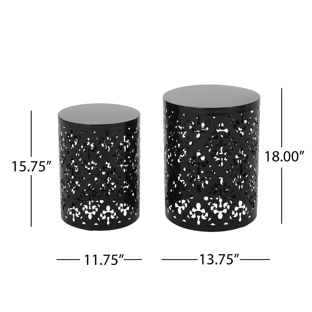 Mathena Outdoor Metal Side Tables (Set of 2) by Christopher Knight Home