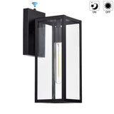 Matte Black 1-Light Outdoor Wall Light with Dusk to Dawn Sensor - 14.5*5*7.25