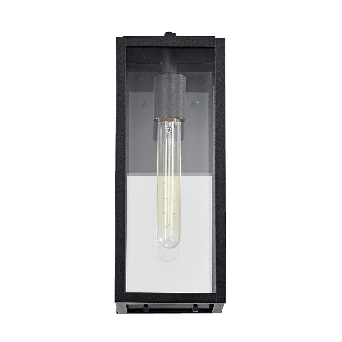 Matte Black 1-Light Outdoor Wall Light with Dusk to Dawn Sensor - 14.5*5*7.25