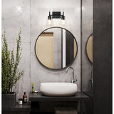 Matte Black 2-Light Modern Vanity Light with Clear Cone Glass Shades