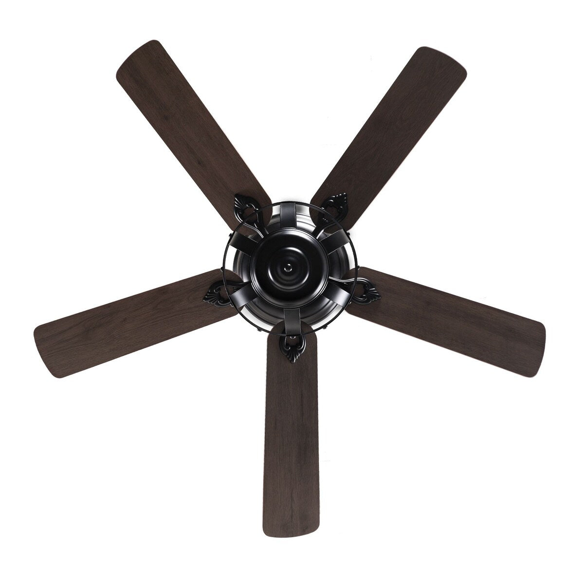 Farmhouse Matte Black 5-Blade Cage Reversible Ceiling Fan with Remote and Light Kit - 52-in W x 22.8-in H
