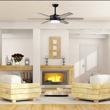 Matte Black 52 in. 6-Speed Integrated LED Indoor 6-Blade Ceiling Fan with Light Kit and Remote Control