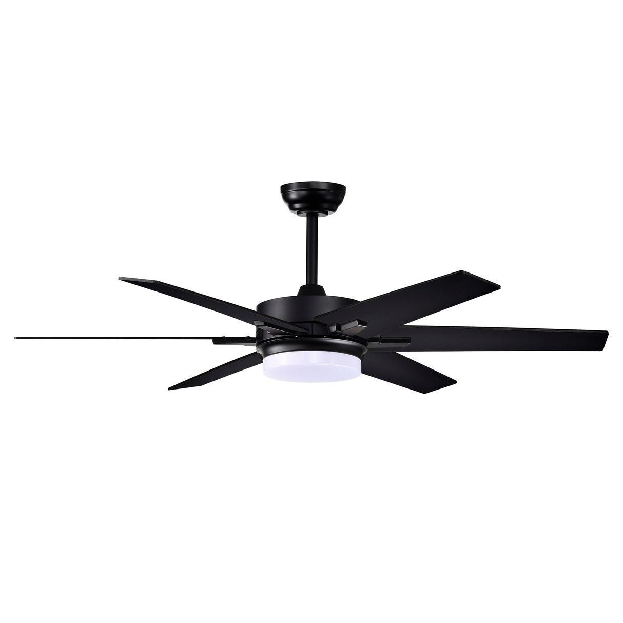 Matte Black 52 in. 6-Speed Integrated LED Indoor 6-Blade Ceiling Fan with Light Kit and Remote Control