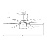 Matte Black 52 in. 6-Speed Integrated LED Indoor 6-Blade Ceiling Fan with Light Kit and Remote Control