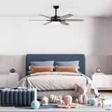 Matte Black 52 in. 6-Speed Integrated LED Indoor 6-Blade Ceiling Fan with Light Kit and Remote Control