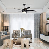 Matte Black 52 in. Integrated LED Indoor 5-Blade Ceiling Fan with Light Kit and Remote Control