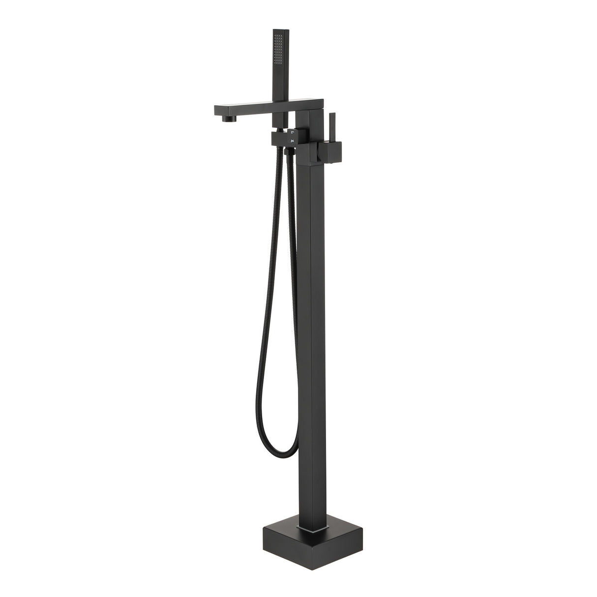 Matte Black Freestanding Tub Filler Faucet with Handshower