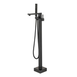 Matte Black Freestanding Tub Filler Faucet with Handshower