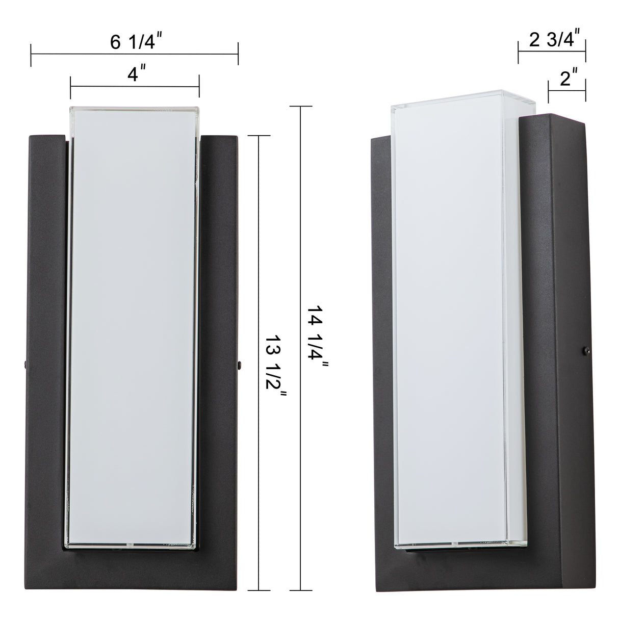 C Cattleya Matte Black Integrated LED Outdoor Wall Lantern Sconce with Glass Shade