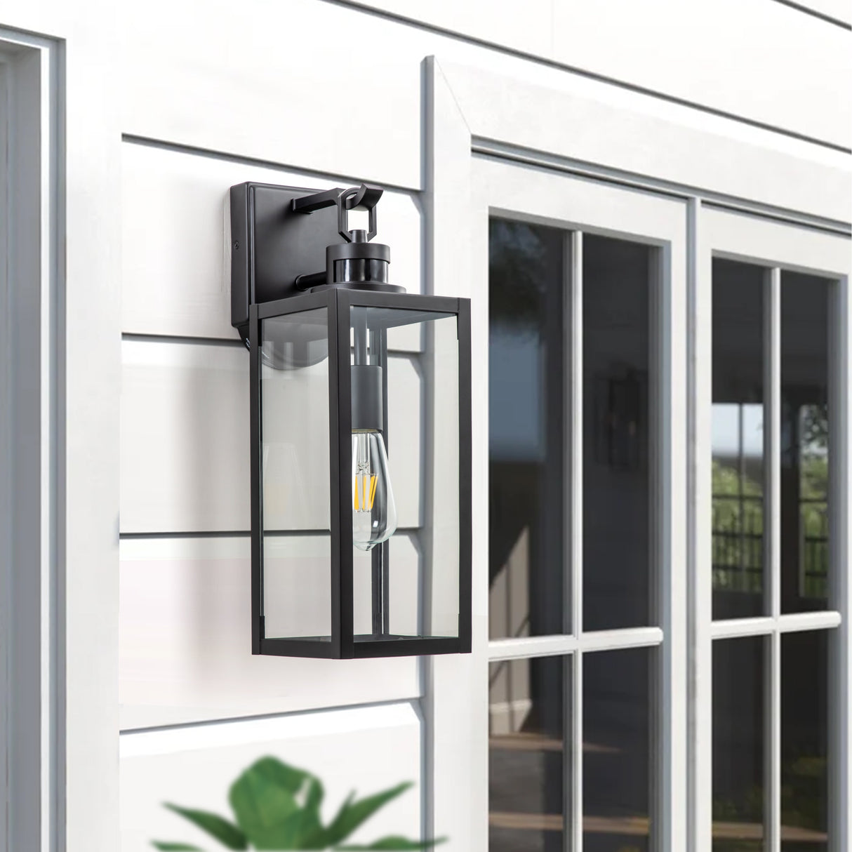 C Cattleya 1-Light Motion Sensor Dusk to Dawn Outdoor Wall Light Sconce with Adjustable Sensitivity and Timer