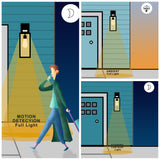 C Cattleya 1-Light Motion Sensor Dusk to Dawn Outdoor Wall Light Sconce with Adjustable Sensitivity and Timer