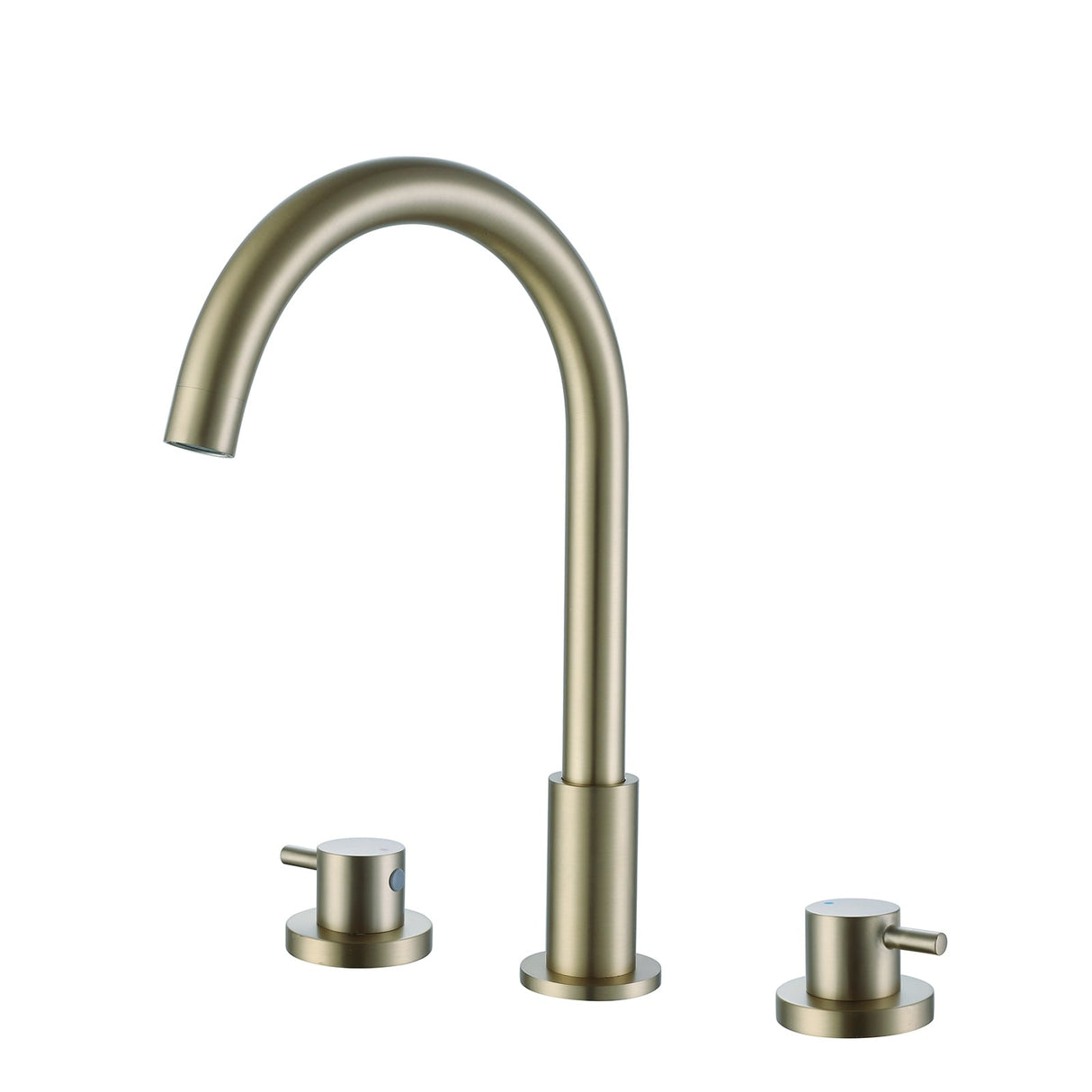Double Handle 13''H Gooseneck Bathroom Sink Faucet Widespread in Black / Gold