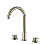 Double Handle 13''H Gooseneck Bathroom Sink Faucet Widespread in Black / Gold