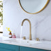 Double Handle 13''H Gooseneck Bathroom Sink Faucet Widespread in Black / Gold