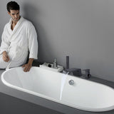 Matte Black Waterfall Bathroom Tub Faucet with Handshower