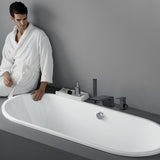 Matte Black Waterfall Bathroom Tub Faucet with Handshower