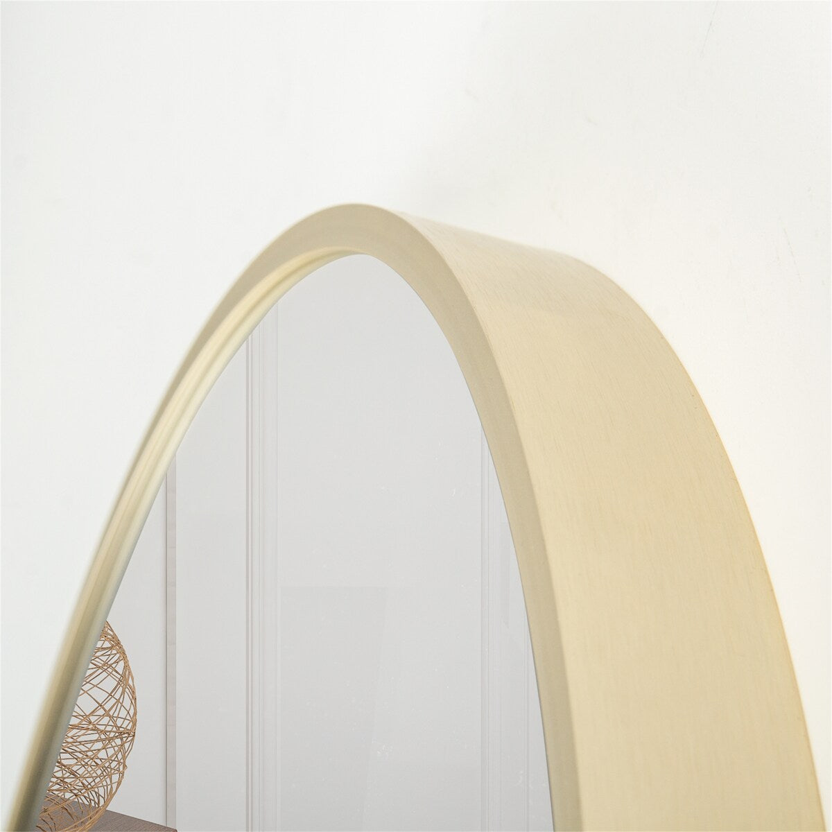 Matte Gold 24'' Round Mirror Metal Framed Circle Wall-Mounted Mirror